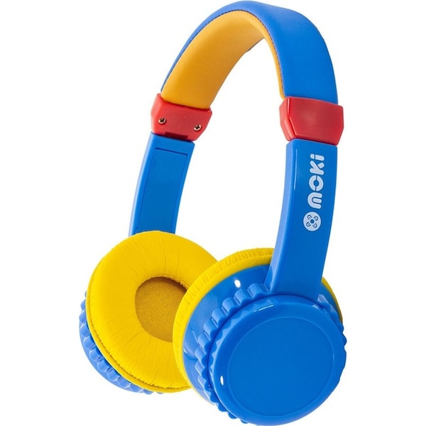 Moki Kids Wired/Wireless Bluetooth Headphones Safe Volume Limited 3y+ Blue/YLW