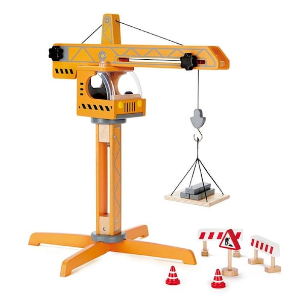 10pc Hape Crane Lift Construction Vehicle Play Set Wood Toy Kids/Toddler 3y+ ORG