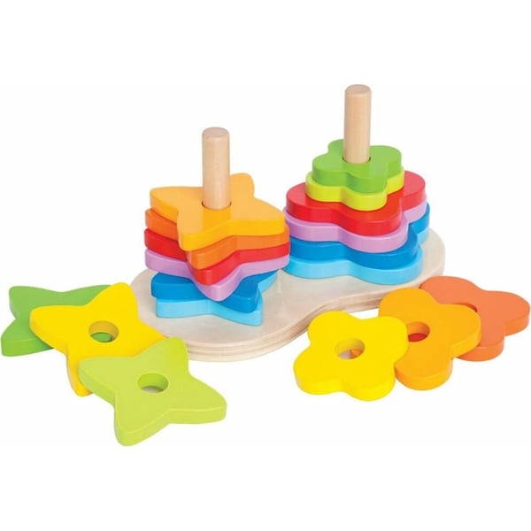 19pc Hape 17cm Double Rainbow Stacker/Building/Educational Kids/Baby Toy 12m+