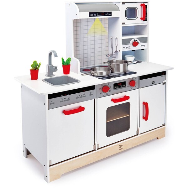 15pc Hape All-In-1 Kitchen Kids Pretend Play Cooking Wooden Toy 3y+ Toddler WHT