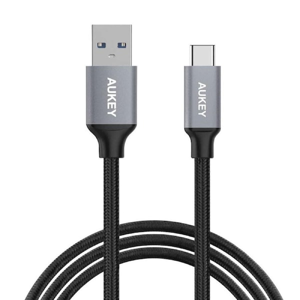 Aukey 1M Impulse Series Braided Cable USB-A to USB-C for Samsung Note8/MacBook