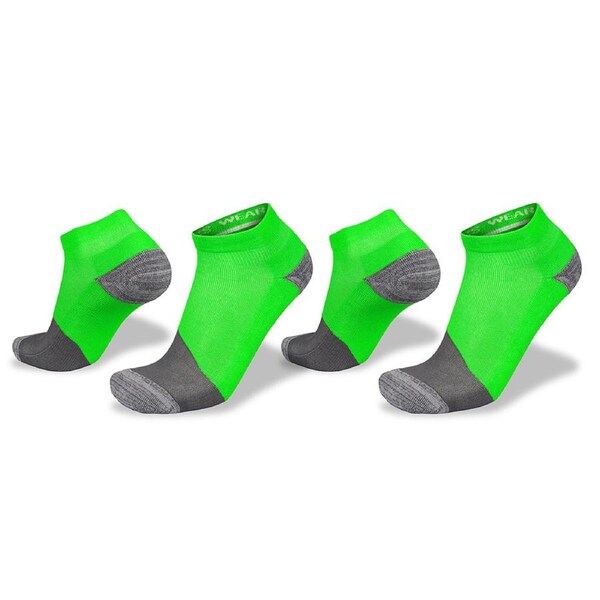 2pc Wilderness Wear Active Bamboo Runner Men Anklet Run Socks AU 3-8 Lime CHAR