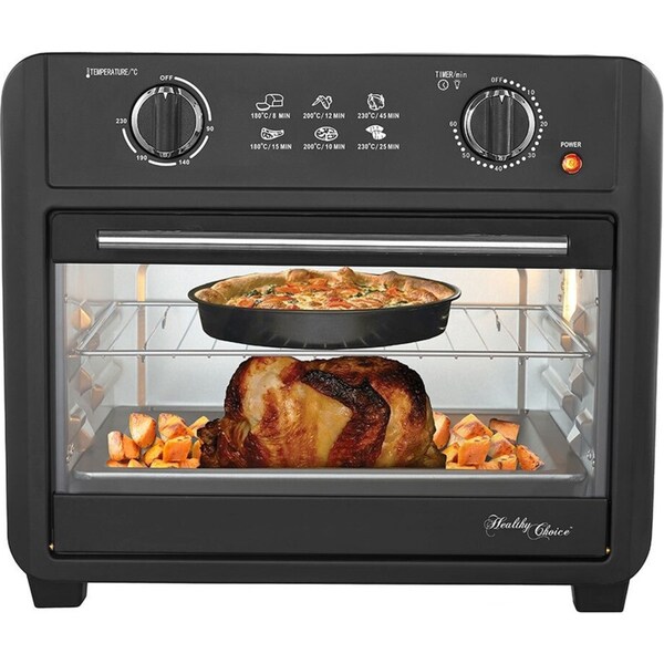 Healthy Choice Electric Convection Airfryer 23L 1700W Air Fryer Oven/Bake Black