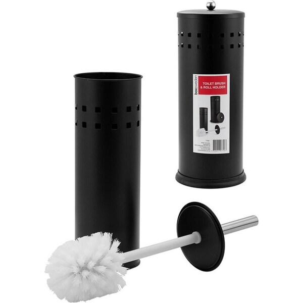 Boxsweden Bathroom Cleaning Bath Toilet Brush w/Holder & Roll Holder Set Assort