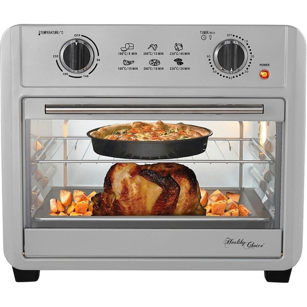 Healthy Choice 23L 1700W Electric Convection Fryer Oven w/ Accessories Silver