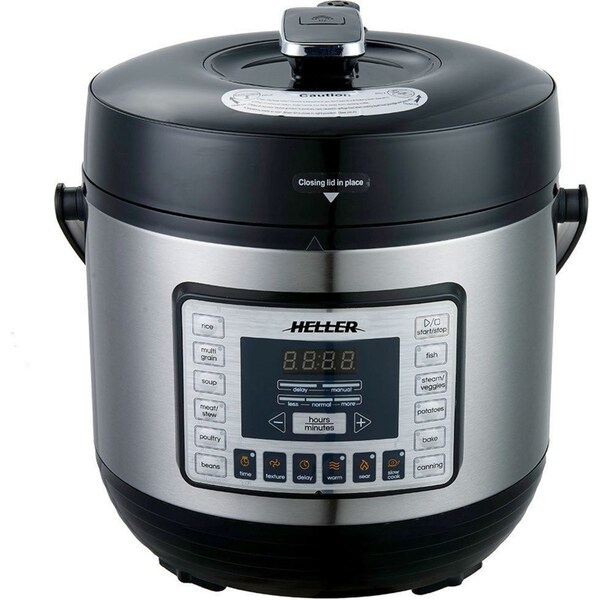 Heller HPC1000 6L Electric Digital Slow/Pressure Cooker Stainless Steel 1000W