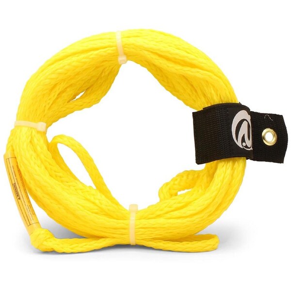 Riders Inc 15m 60-Strand Inflatable Tow Rope for 1 Person Ski Tubes (Yellow)