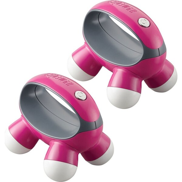 2x HoMedics QuaD Portable Electric Hand Held Vibration Massager Body/Back - Pink