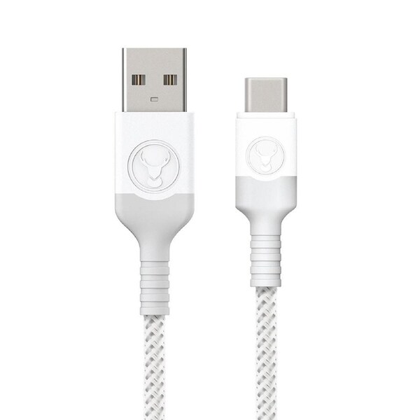 Bonelk USB-A to USB-C 1.2M Charge/Sync Braided Cable For Phones/Hubs/PC White