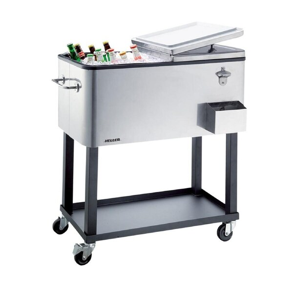 Heller Alfresco Ice Drink Cooler Cart 80L/Box/Chest/Trolley/Tray for BBQ Party