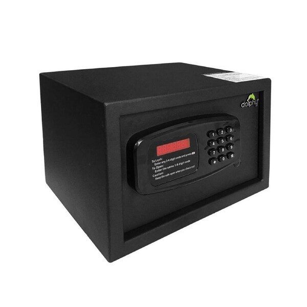 Dolphy Freeze System LED Digital Safe - 31x20x20 cm Steel Security Safe with Digital Keypad, Auto Open Door, LED Light & Mounting Kit - Black