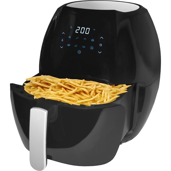 8L Digital Air Fryer Electric 1800W Non Stick w/Rack Less Oil Fries Cooking BLK