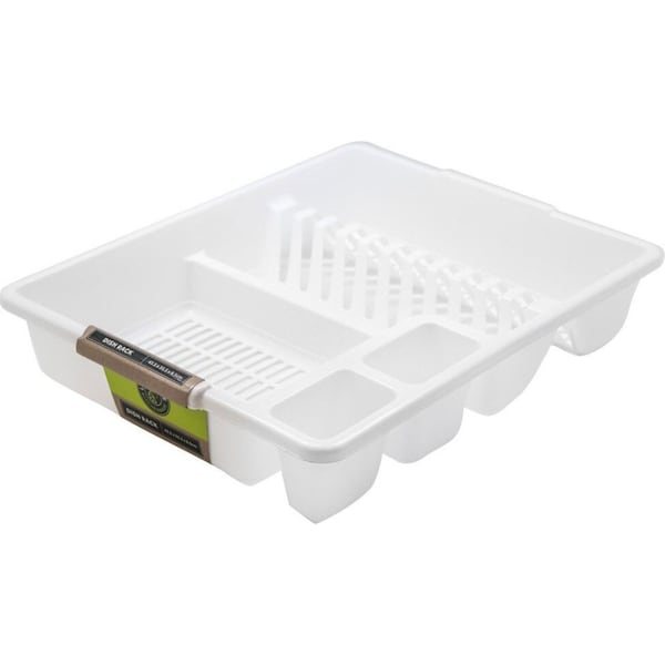 Lemon & Lime 45cm x 36cm Plates/Bowls/Cutlery Dish Drainer/Rack/Holder White