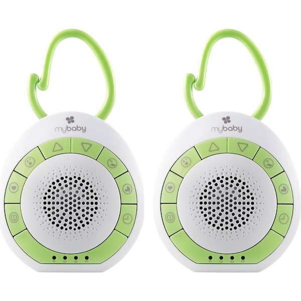2PK Homedics MyBaby SoundSpa/Music On The Go Speaker for Stroller/Pram White/GRN