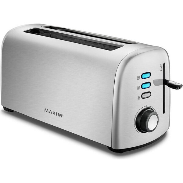 Maxim KitchenPro 4 Slice/Slots Automatic Bread Toaster Stainless Steel Silver