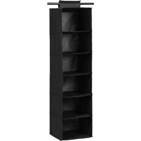 Box Sweden Mode 6 Tier 115cm Hanging Wardrobe Storage Clothes Organiser Assorted
