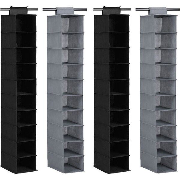 4x Boxsweden Mode 130cm 10 Compartment Shelf Hanging Storage Organiser Assorted