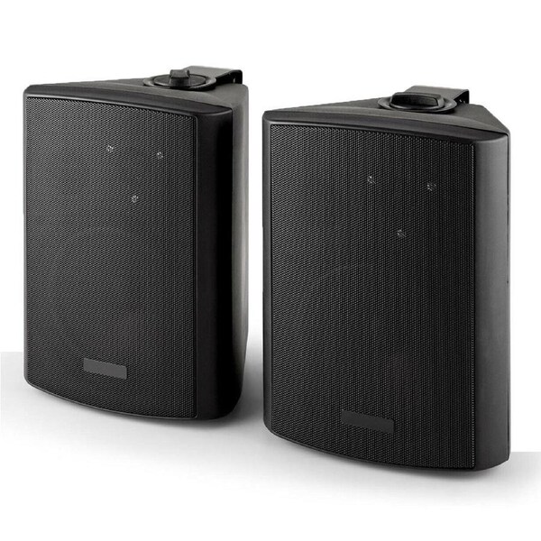 E-Lektron 6.5" inch Black Passive Speakers Pair 260w Wall Mount Bracket 2 Way Bookshelf Stereo DJ PA