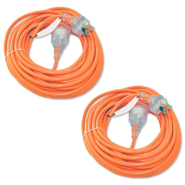 2PK Vacspare 15m Extension Plug/Socket Cord/Cable 10AMP for Vacuum Cleaners OR