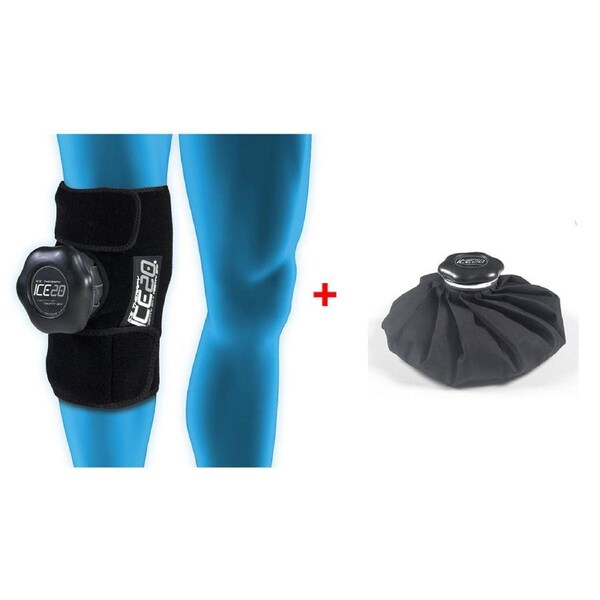 Ice20 Ice Therapy Single Knee Calf Cold Compression Wrap 11" Ice Bag