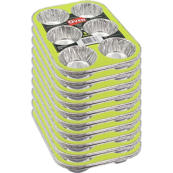 30pc Lemon & Lime 28x19x3.5cm Aluminium Foil Muffin/Cake Tray Oven Baking Tray
