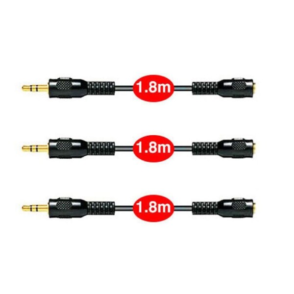 3pc Sansai 1.8m Stereo AUX/Cable Audio 3.5mm Male to Female/Auxiliary Extension