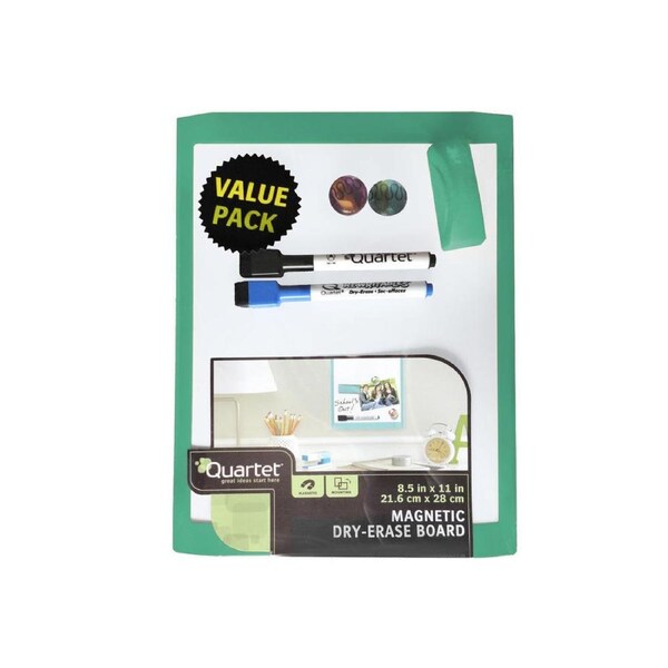 Portable Magnetic White board 28x21.6cm Green Wall Mountable Includes 2 X Marker