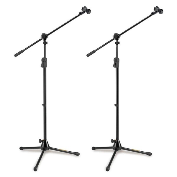 2PK Hercules EZ Clutch Tripod Microphone Stand/Holder w/2 in 1 Boom/Mic Clip BLK
