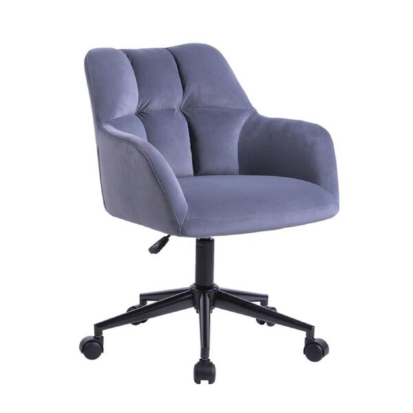 Kudos Premium Velvet Fabric Executive Office Work Task Desk Computer Chair - Grey