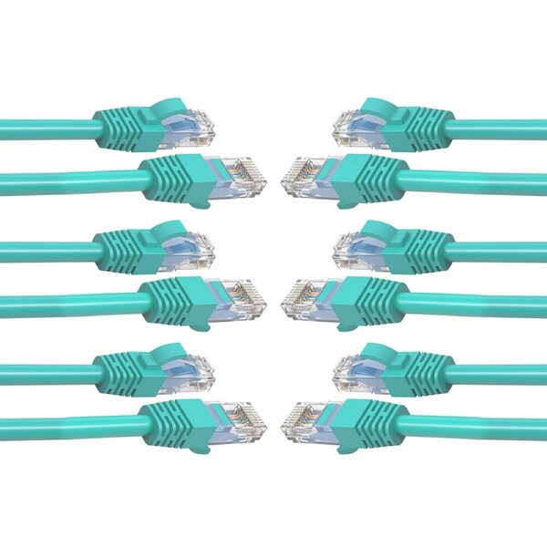 6x Cruxtec 1m CAT6/RJ45 Network Lead Cable LAN Ethernet Internet Router Cord GRN