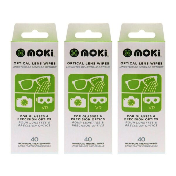 3x 40pc Moki Optical Lens Wipes Cleaner Cleaning Wet Tissue for Camera/VR/Phone