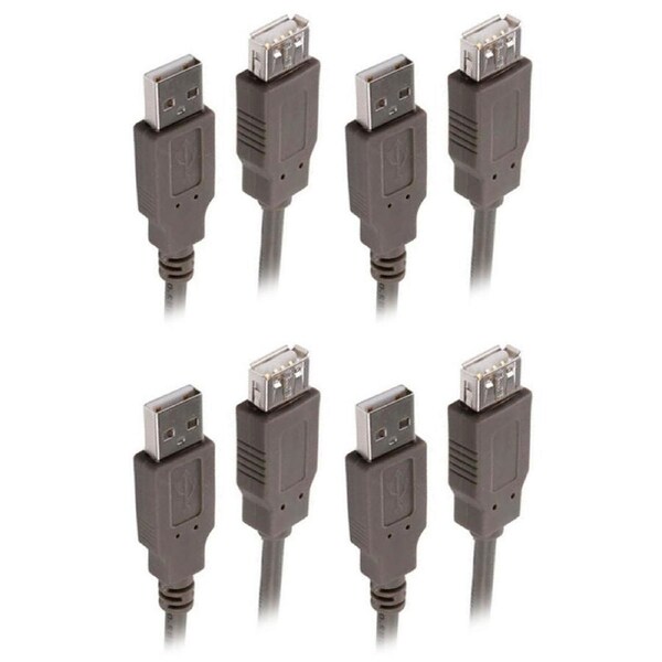 4x Sansai 1.8m Extension 2.0 USB A Male to A Female Cable for Printer/Scanner/PC