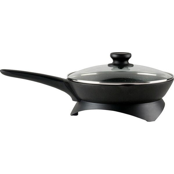 Westinghouse 26cm 1200W Non-Stick Electric Skillet/Frying Pan Black w/ Glass Lid