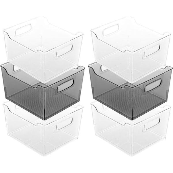 6x Boxsweden 25cm Crystal Home Kitchen Fridge Organiser Storage Container Asst.