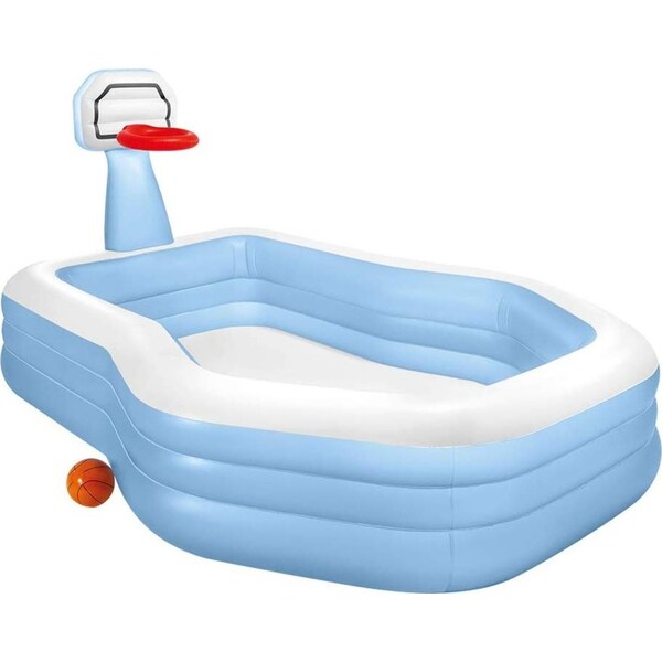 Intex 257cm Inflatable Swim Center Shootin' Hoops Family Pool w/Basket Ball 3y+