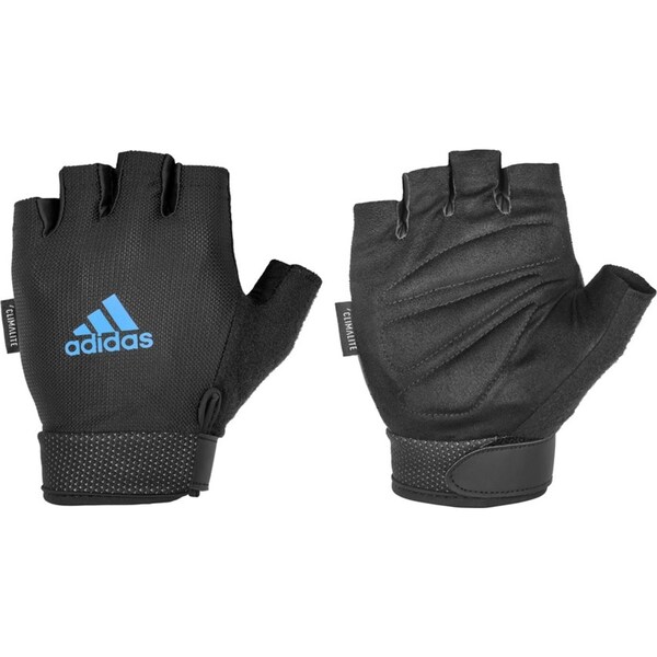 Adidas Climate Adjustable Unisex Weight/Gym/Sports SM Half Finger Gloves BLK/BLU