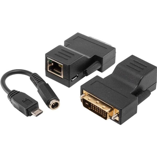 DE01ERK 1.65Gbps DVI/Single CAT5 Extender 50M/1080P/70M/1080i w/ LED Black