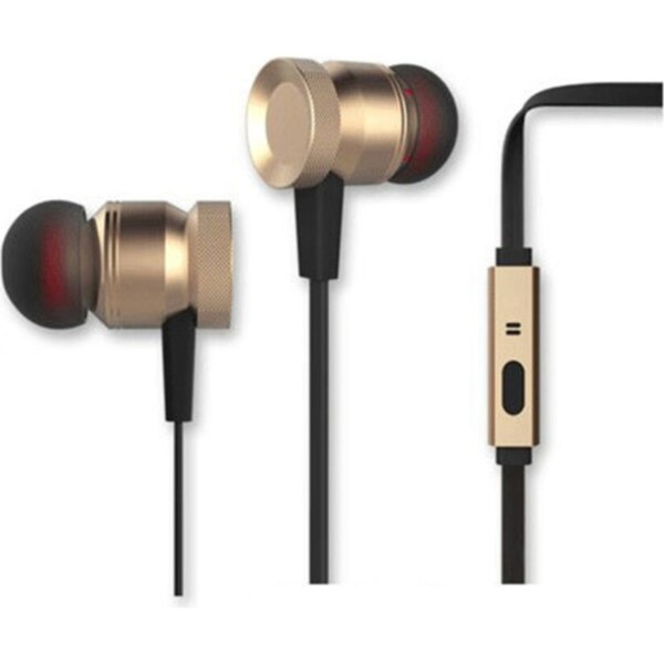 Sansai Metallic Gold Stereo Earphones/Headphones w/ Mic Headset for iPhone