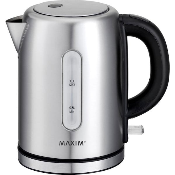 Maxim 1L Small Stainless Steel 2200W Electric Cordless Kettle Jug Water Boiler