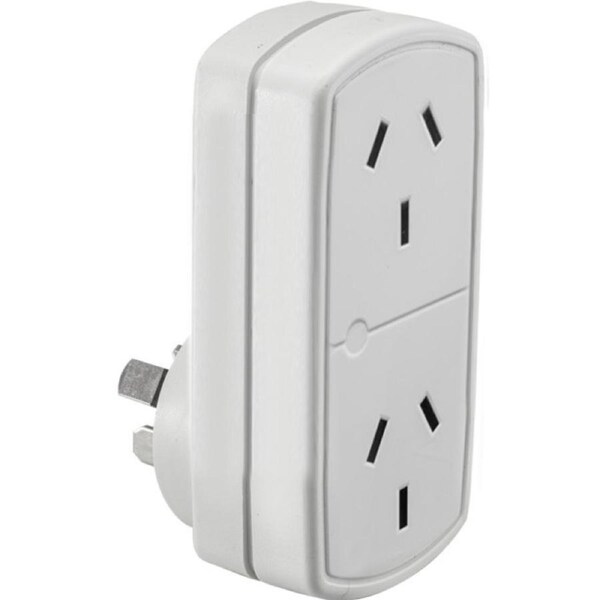 10A Mains Power Twin/Double Adaptor Vertical Powerpoint Wall Plug Adapter AU/NZ