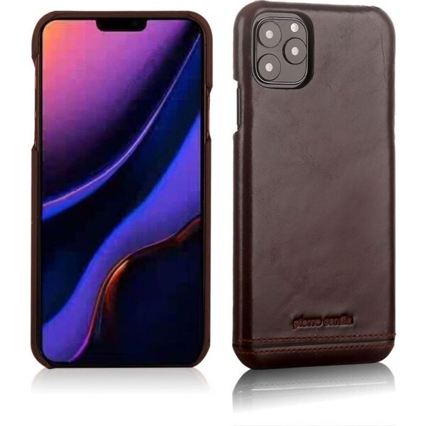 Pierre Cardin Genuine Leather Slim Case/Cover for Apple iPhone 11 Pro Dark Brown