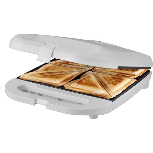 Tiffany Non Stick 1500W 4 Slice Bread/Jaffle Electric Sandwich Press Maker White