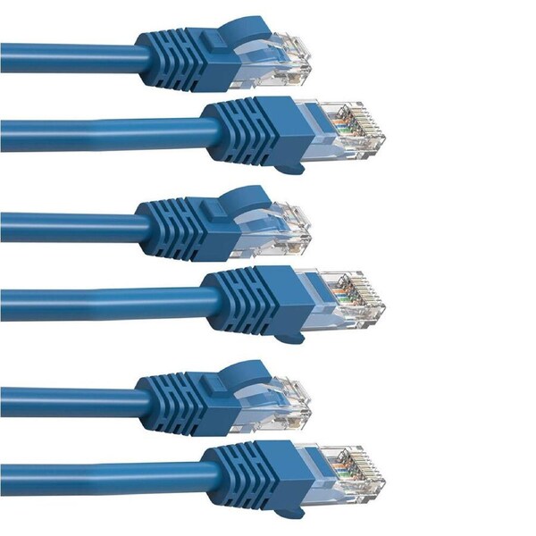 3PK Cruxtec 0.3m CAT6/RJ45 Network Lead Cable LAN Ethernet CAT 6 Router Cord BL
