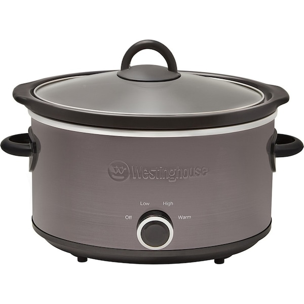 Westinghouse 3.5L 210W Electric Slow Cooker w/Ceramic Pot Stainless Steel Black