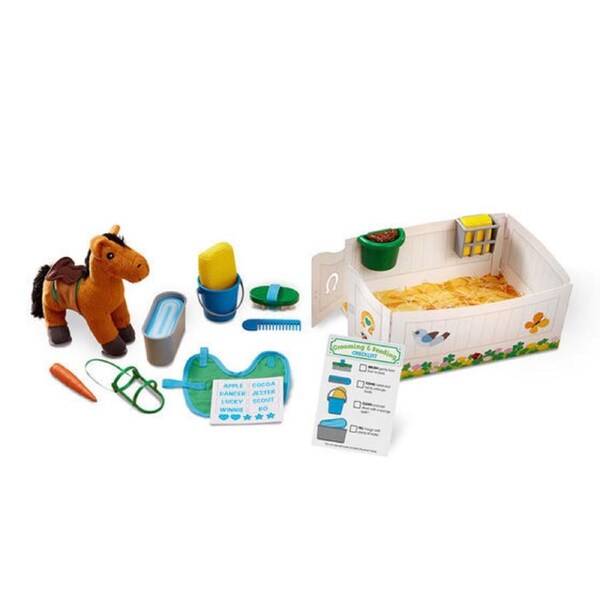 Melissa & Doug Feed & Groom Horse Care Play Set