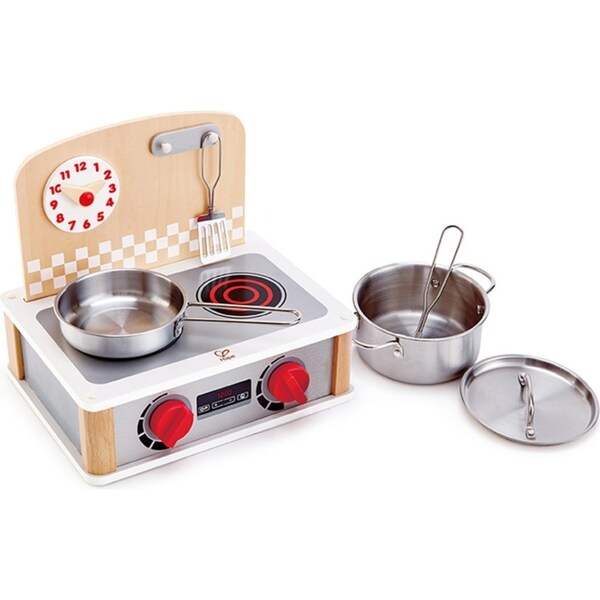 6pc Hape 2in1 Kitchen & Grill Set Kids 3y+ Cooking Wooden Toy w/Hotplates