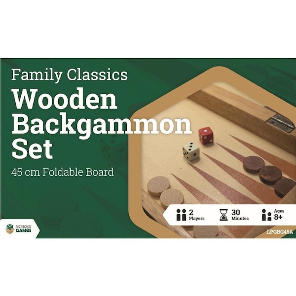 Wooden Folding Backgammon Case 45cm Board Game
