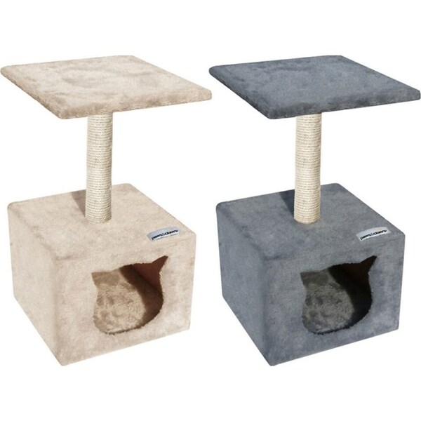 2x Paws & Claws 58cm Catsby Cats Sisal Scratching Platform Hideaway/Tower Asst.
