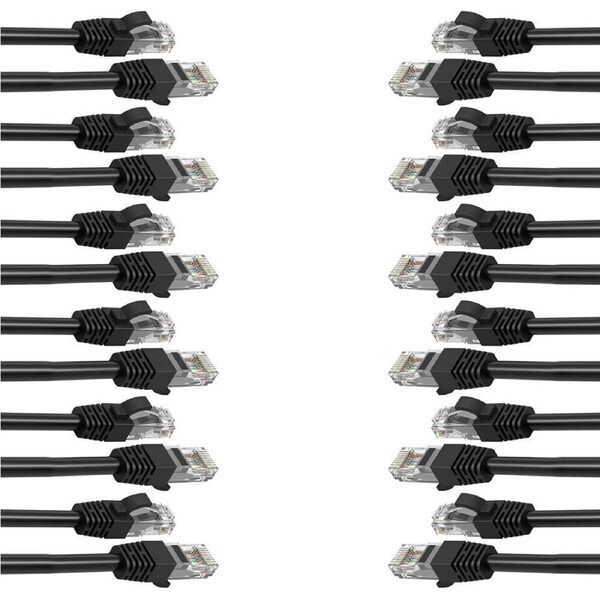 12x Cruxtec 1m CAT6/RJ45 Network Lead Cable LAN Ethernet Internet Router Cord BK