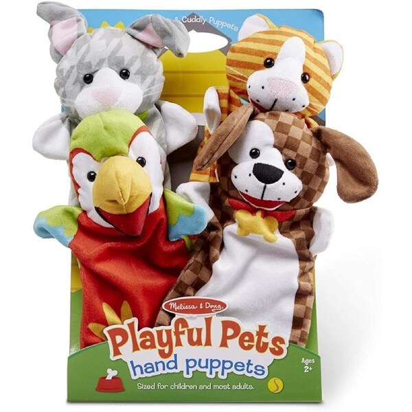 Melissa & Doug Playful Pets Hand Puppets (Rabbit, Parrot, Kitten, and Puppy)